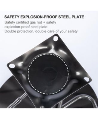 Black Titanium Leather Bar Stool Swivel Adjustable Height (Grey)