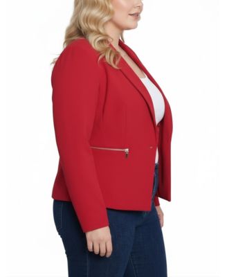 Plus Size Long Sleeve Crepe Blazer