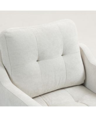 Accent Chenille Chair w/ USB Ergonomic Back Retro Legs