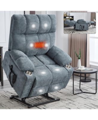 Grey Power Lift Recliner Massage/Heat