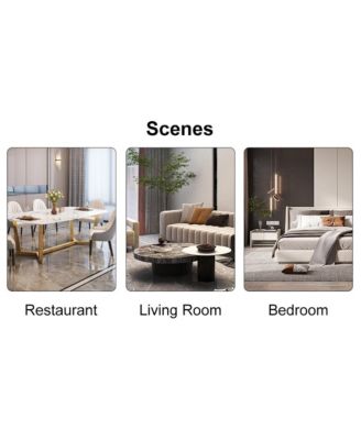 PU Dining/Living Room Chairs, Metal Legs, 2-Piece Set