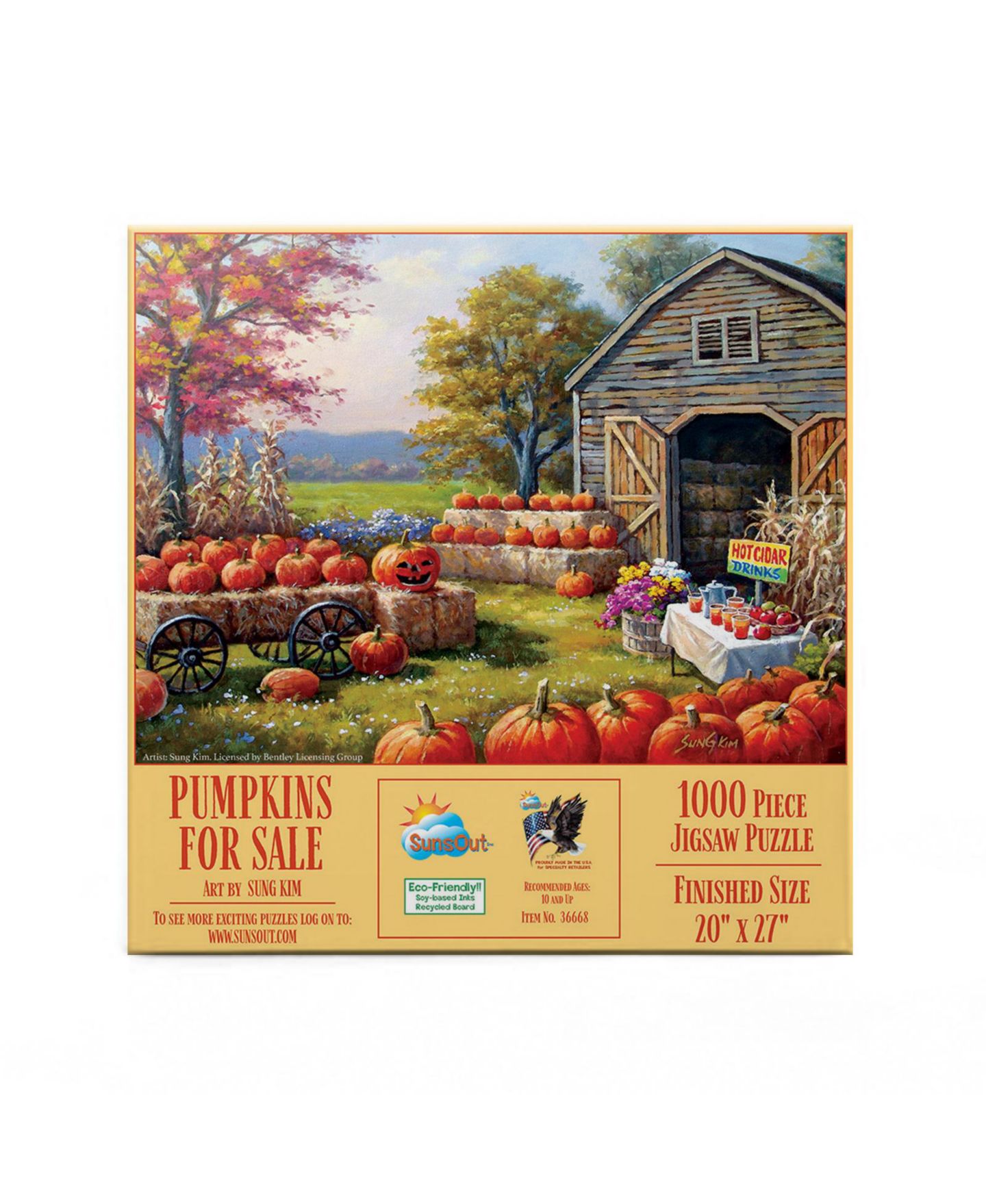 Детские игрушки SunsOut Pumpkins for Sale Halloween Interlocking 1000-Piece Jigsaw Puzzle, Ages 15+ — фото 2