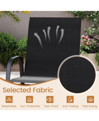 4PCS Outdoor Bar Stools 29'' Fabric Bar Height Stools w/ Armrests & Footrest