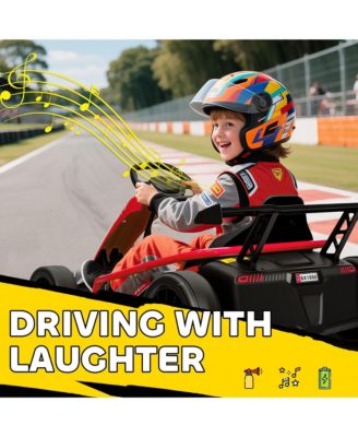 24V 8.1 MPH Electric Drift Kart for Kids with Dual Motors,