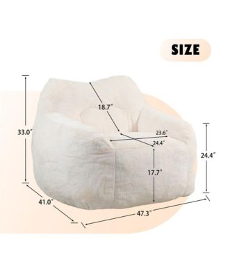 Bean Bag Sofa with Armrests High-Density Foam Stuffed Lazy Sofa for Adults Removable Cover