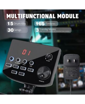 Electric Drum Set Adult Digital Silent Drum Kit 8" w/ Throne Beginner for Apartment