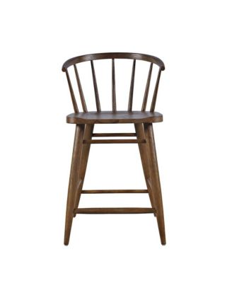 Fitz Traditional Solid Wood Curved Back Spindle Counter Stool