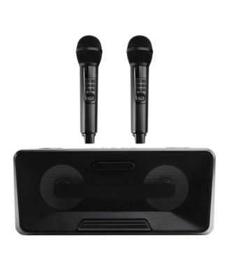 Portable Karaoke Speaker System with 2 Wireless Mics, 20W HiFi Sound, Bluetooth & AUX for Parties and Camping