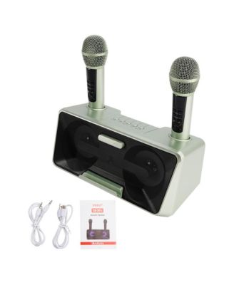 Portable Karaoke Speaker System with 2 Wireless Mics, 20W HiFi Sound, Bluetooth & AUX for Parties and Camping