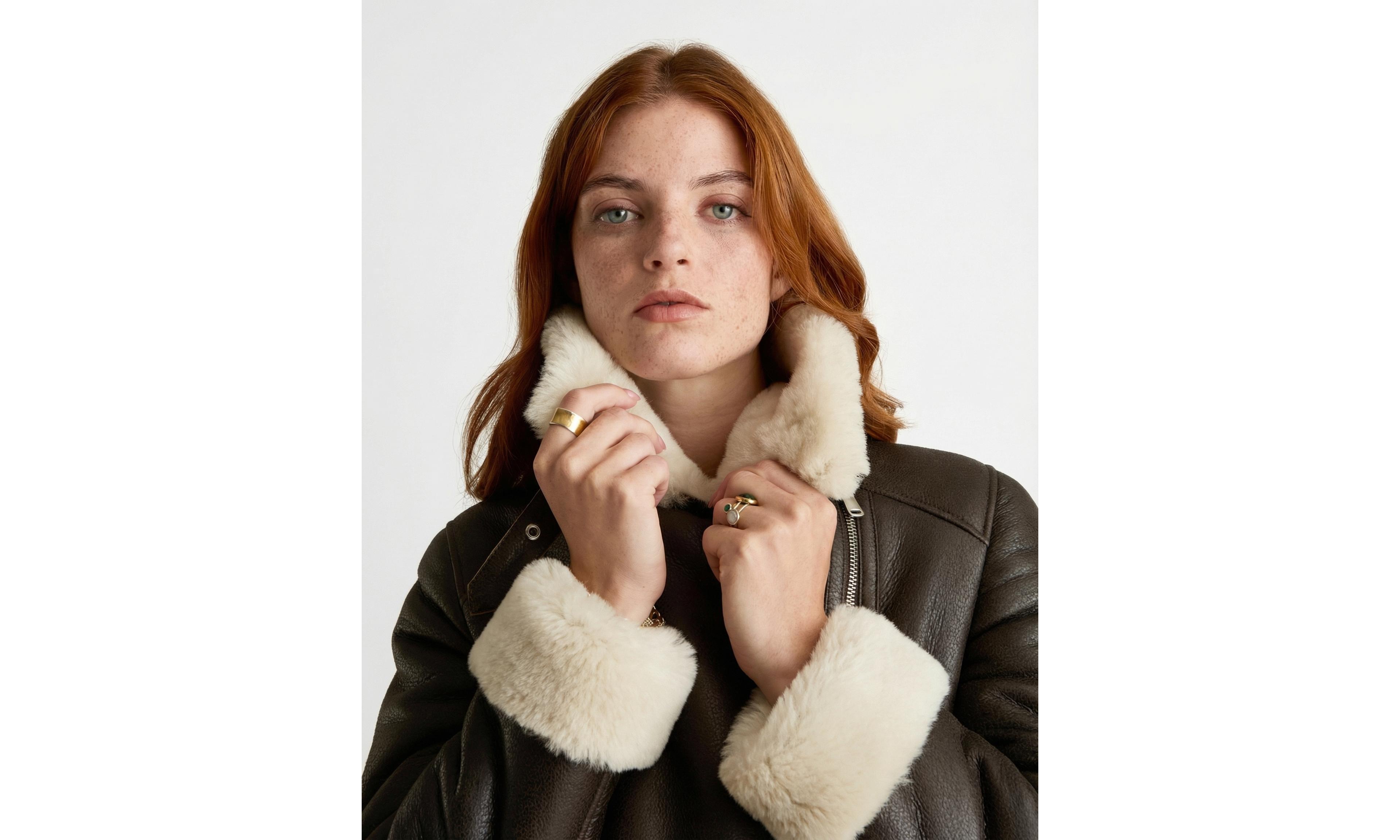 Furniq Uk Women's Sienna Leather Shearling Jacket