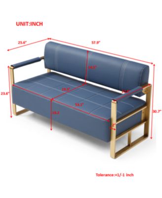 Streamdale 57.9" Width Modern Upholstery Faux Bonded Leather Loveseat Sofa