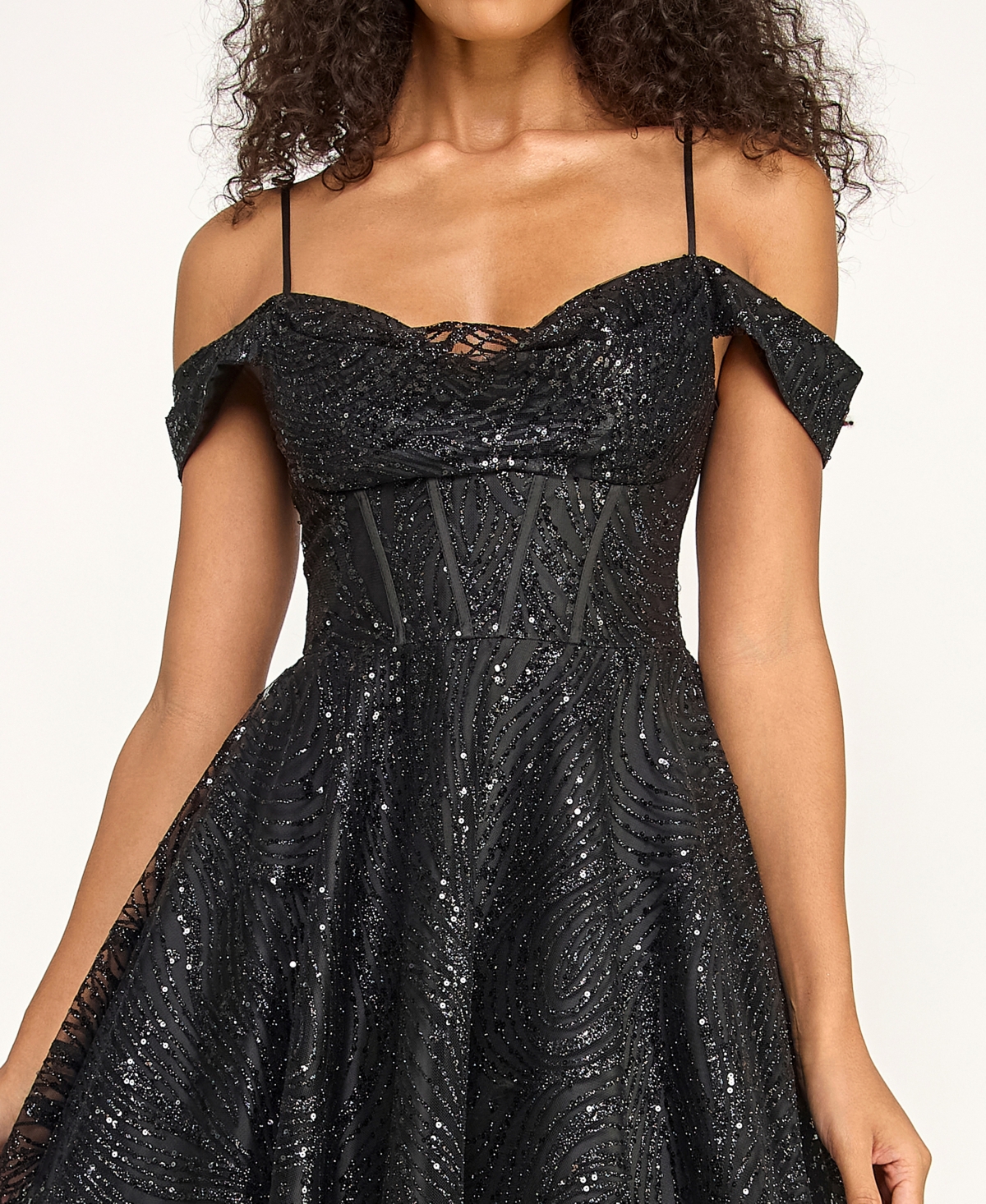 Alex & Sophia Juniors' Spaghetti Strap Sweetheart Neck Dress