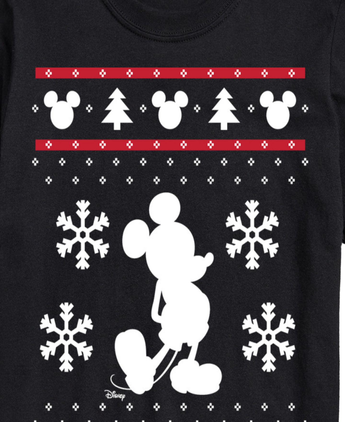 Мужская футболка AIRWAVES Disney Christmas Mickey Graphic Crewneck, цвет: Чёрный — фото 3
