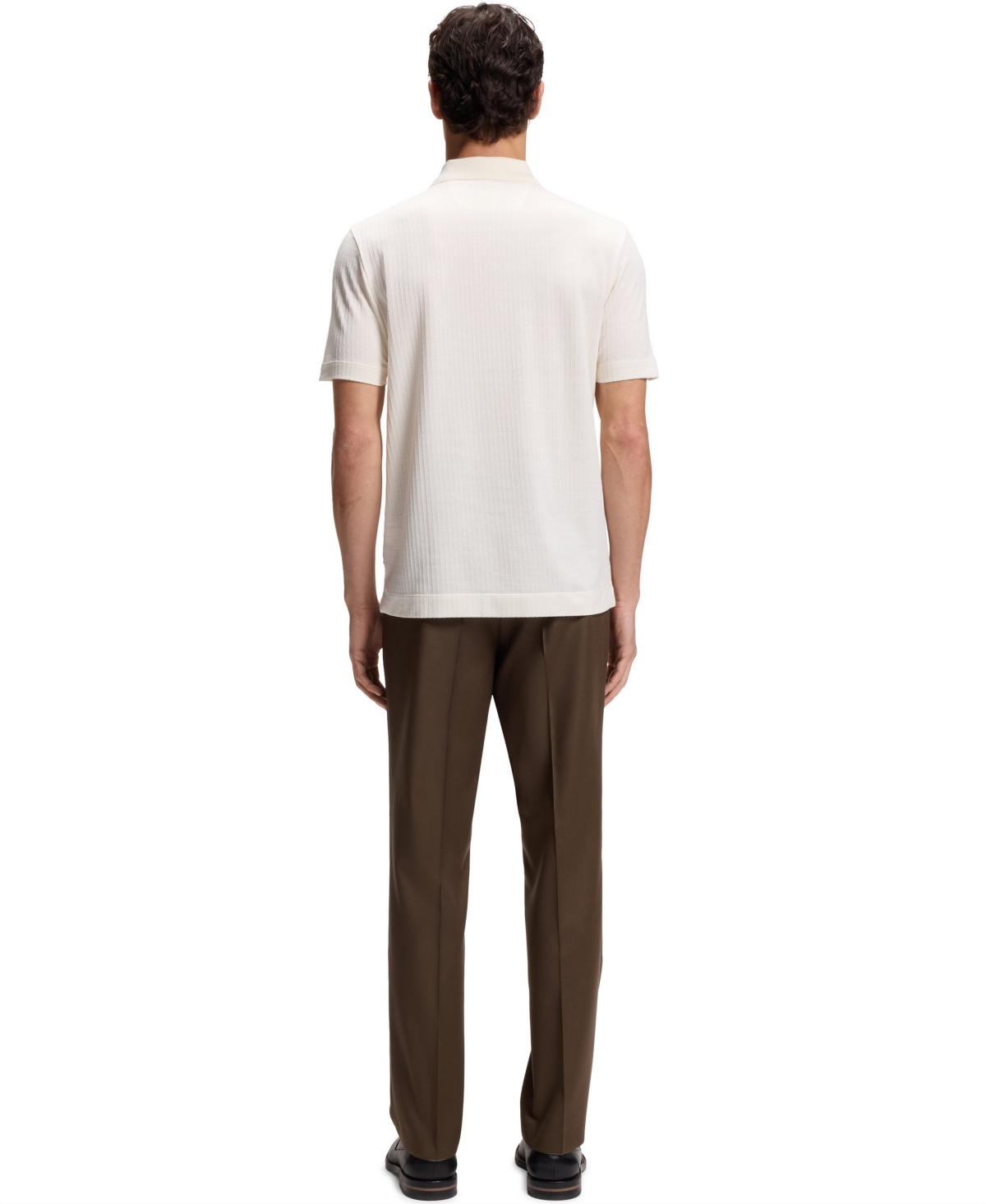 Boss by Hugo Men's Cotton Silk Zip-Neck Polo Shirt