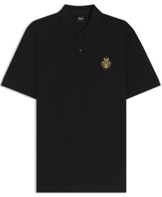 Men's Cotton-Piqu&eacute; Logo Artwork Polo Shirt