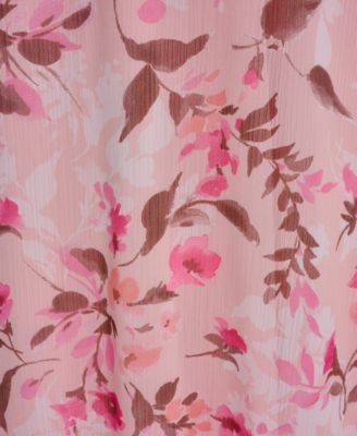 Women's Short-Sleeve Smocked Printed Dress