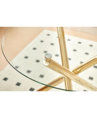 Streamdale Mid-Century Dining Set with Glass Table Top (5 Pieces)