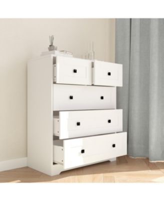 Chest Of Drawer with 5 drawers white color farm door