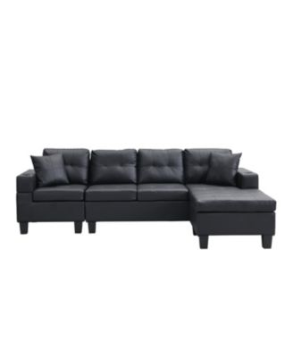 + L-Shape Sectional Sofa + Faux Leather (or specify actual material if known) + Chaise Lounge with Cup Holder + Sofa