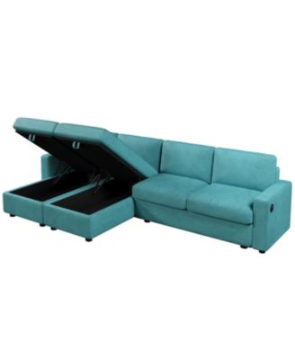 103.9" U-Shaped Sectional Sofa w/ Storage Chaise & USB