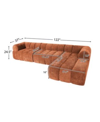 122" Modern L-Shaped Sectional Sofa with Chaise Lounge (Right Hand)