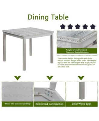 5-Piece Silver Grey Dining Set with Upholstered Chairs