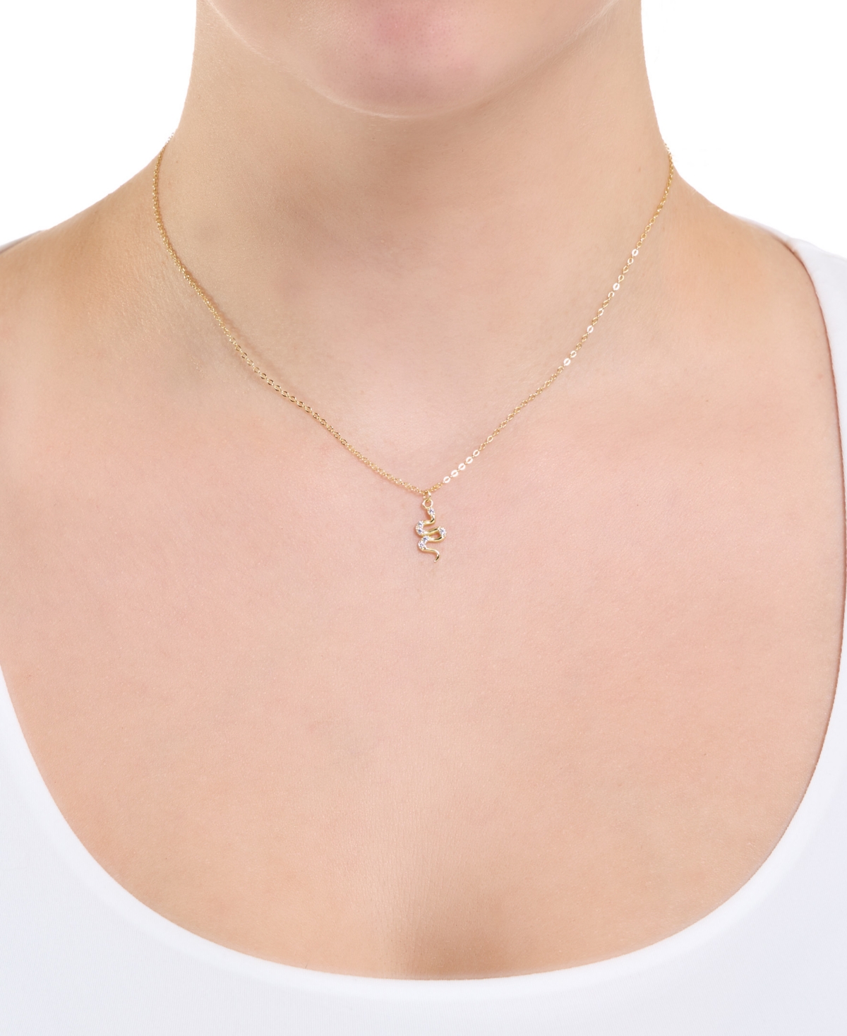 Macy's Cubic Zirconia Snake Pendant Necklace