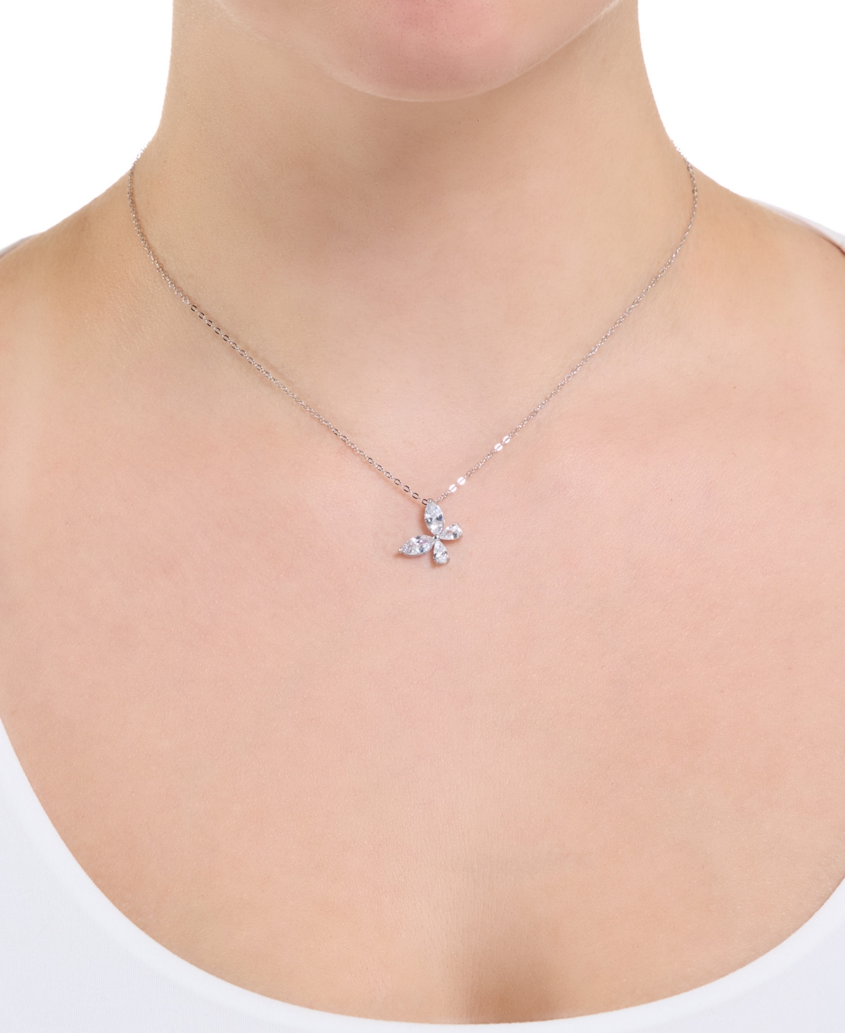 Macy's Cubic Zirconia Butterfly Pendant Necklace