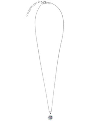 Cubic Zirconia Halo Pendant Necklace