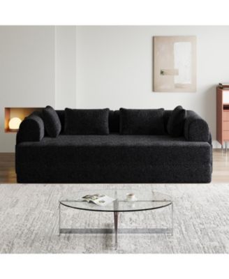 78.7" Convertible Sleeper Sofa Bed with Pillow & Side Pocket