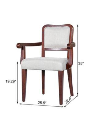 42" Round Oak Dining Set- Table & 2 Walnut Armchairs