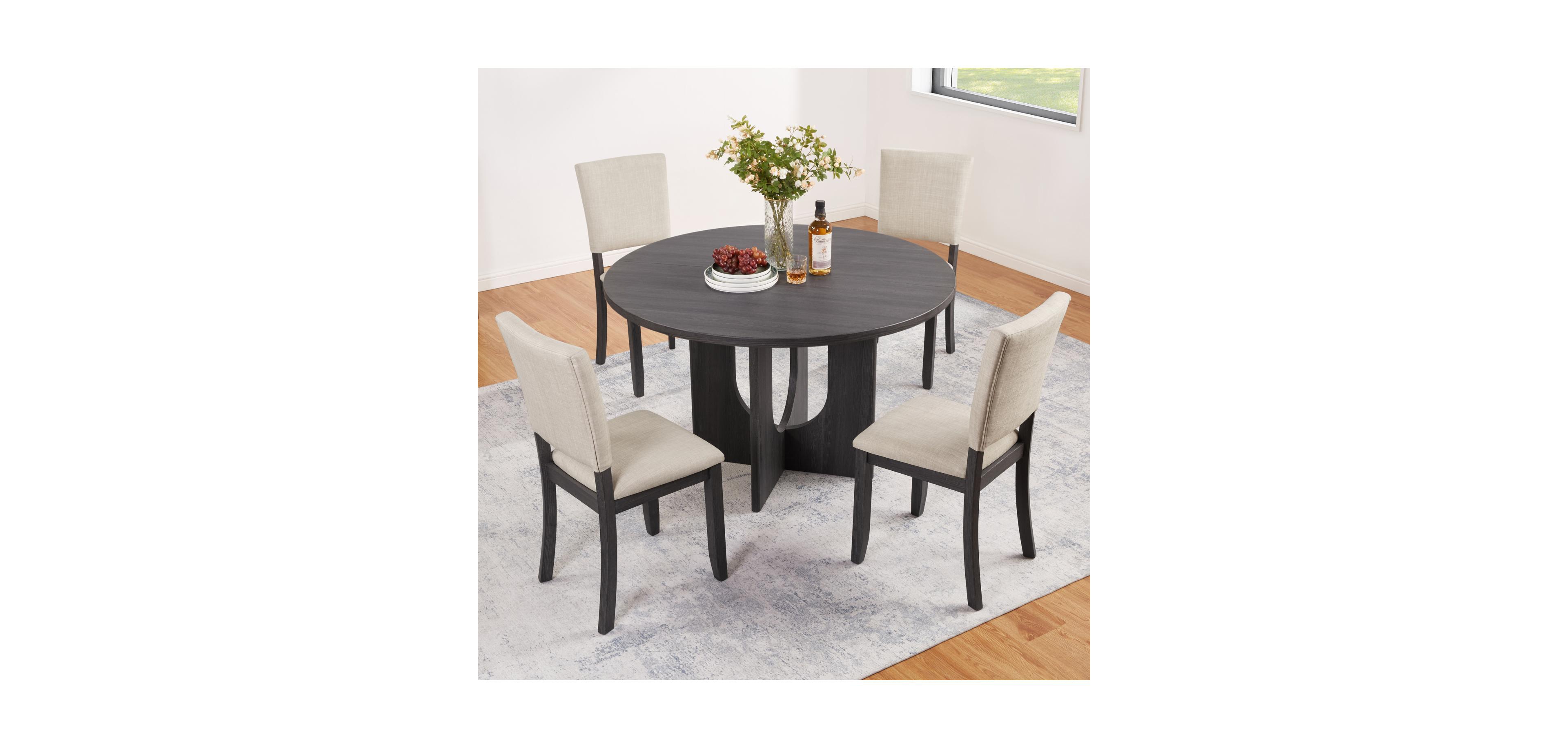 Streamdale Furniture Streamdale 47.3" Round Dining Set with 4 Chairs