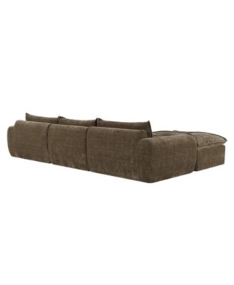  116" Fully Compressed Sofa, High Density Foam, No Assembly, Chenille