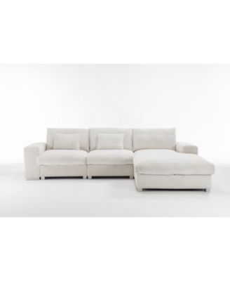 Nordic L-Shaped Flannel Sofa - Minimalist Living Room