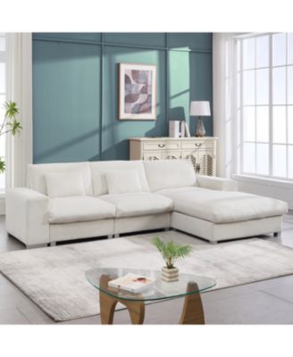 Nordic L-Shaped Flannel Sofa - Minimalist Living Room