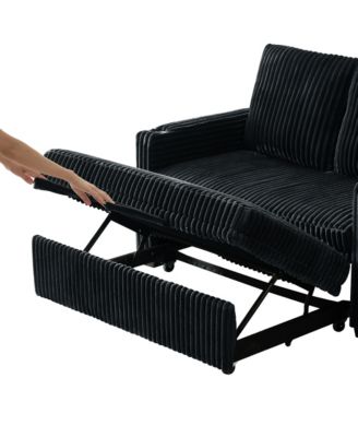 53" Corduroy Sleeper Sofa with USB Charging & Adjustable Back
