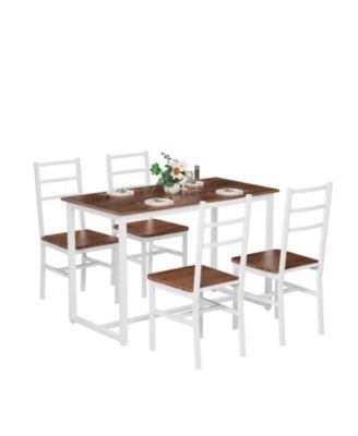 5-Piece Dining Table Set for 4, Space-Saving Design