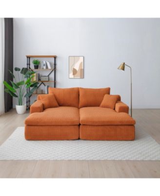 Streamdale 87" Oversized Sectional Sofa Bed with Double Chaise - Orange