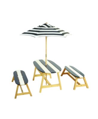 Streamdale Naturally Playful Kids Picnic Table with Umbrella, Indoor/Outdoor Toys-Dark Blue