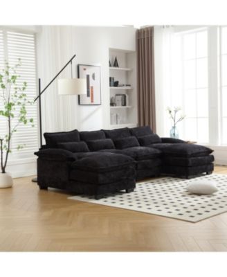 Streamdale Chenille U-Shaped Sofa (Oversized, 4-Seater)