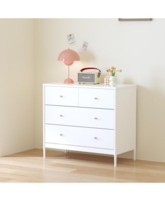 Streamdale White 4-Drawer Kids Dresser - Toddler Bedroom/Nursery Storage