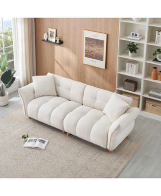 Streamdale Teddy Sofa Beige with Pillows - 93.7" - Apartment/Office/Living Room