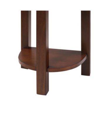 4-Piece Bar Table Set- PU Stools, Solid Wood, Cherry