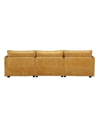 Oversized Chenille Sectional Sofa with Ottoman & Memory Foam