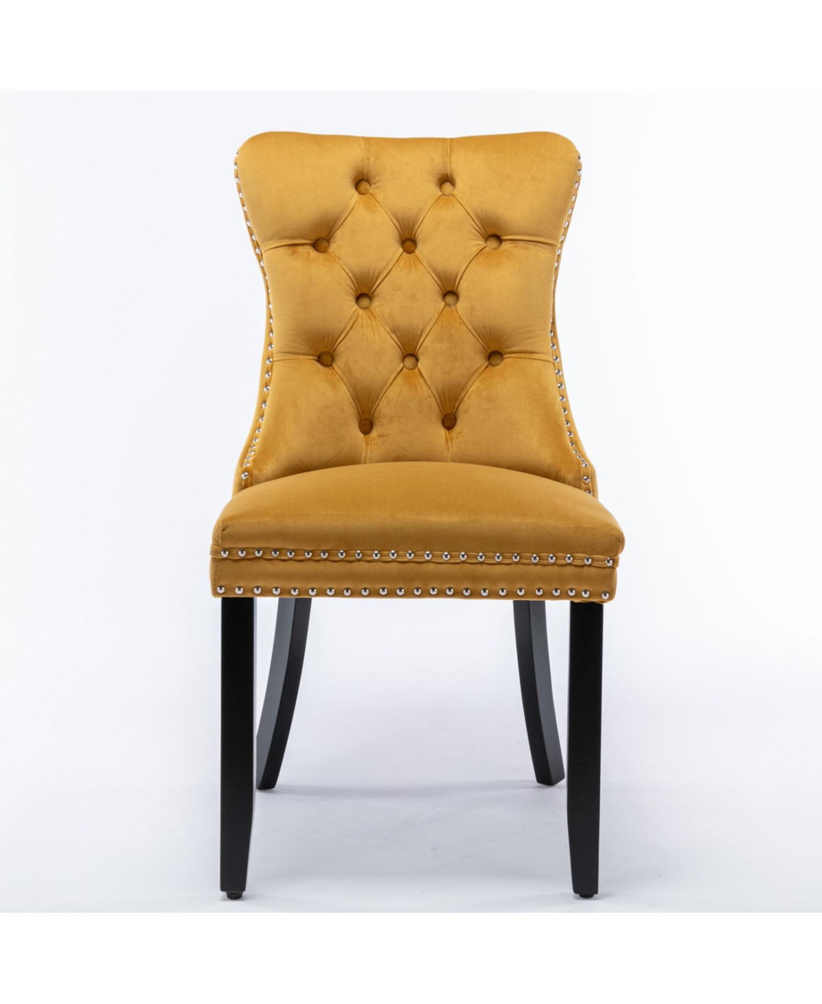 Streamdale Contemporary Gold Velvet Dining Chairs, Set of 2