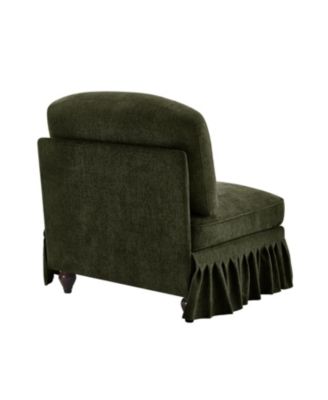  Armless Sofa Chenille W/1 Pillow -Green