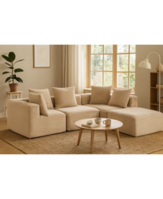  Corduroy Modular Lounge Sofa - No Assembly