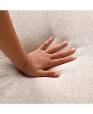 L-Shaped Sectional Sofa w/ Storage - Beige Cotton-Linen