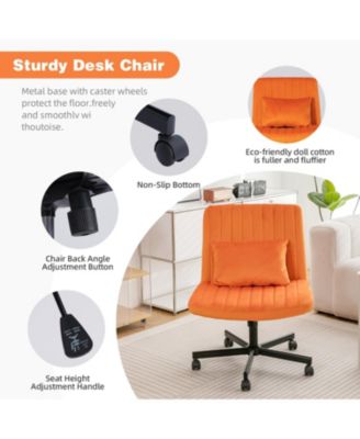 Orange Velvet Criss Cross Office Chair