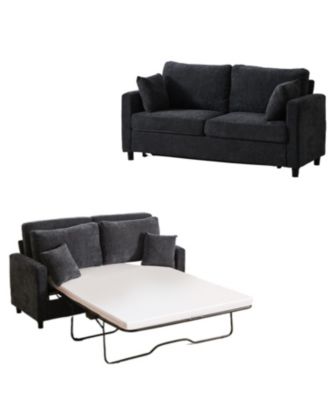 Sleeper Sofa Bed, Pull Out Couch, 2 Seater Linen Convertible Sofa